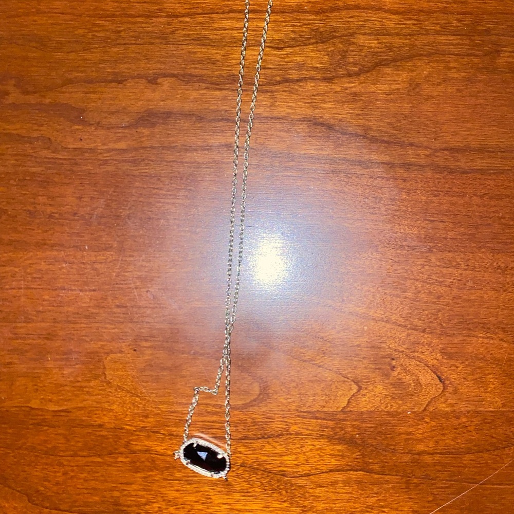 Kendra Scott black pendent w/ light gold chain
